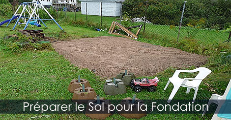 Construire un abri à bois - Préparer le sol pour faire la fondation ou base d'un abri à bois ou abri à bûches