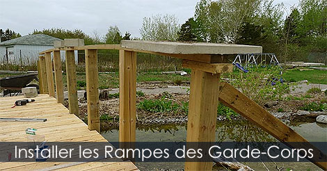 Rampe pour garde-corps de pont de jardin - Construire un pont de bassin en bois - Plan de pont de jardin arqué
