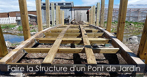 Construire la structure d'un pont décoratif pour étang bassin ou ruisseau de jardin - Plan pour fabriquer un pont en bois