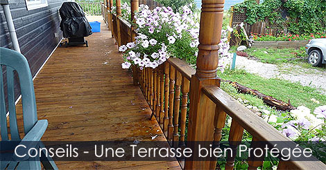 Teindre un patio en bois traité - Teindre une terrasse en bois traité - Teindre un porche en bois traité