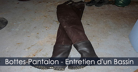 Bottes-pantalon ou bottes de pêche - Habillement pour installer un déglaceur pour bassin