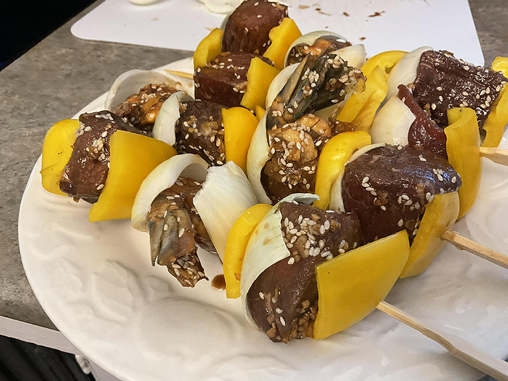 Brochettes de poulet porc ou boeuf à la chinoise