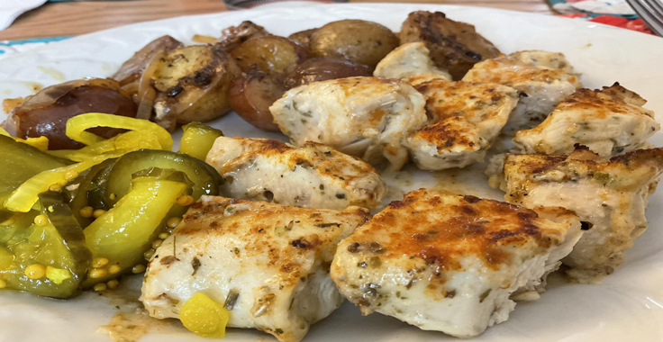 Recette de Brochettes de poulet style Casa grecque