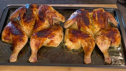 Poulet en crapaudine au four