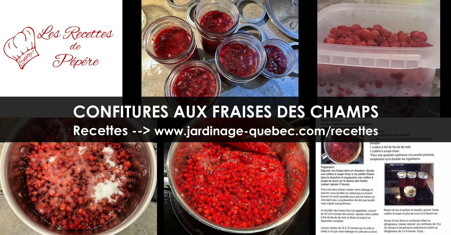 Confitures aux Fraises des Champs Recettes de Pépére