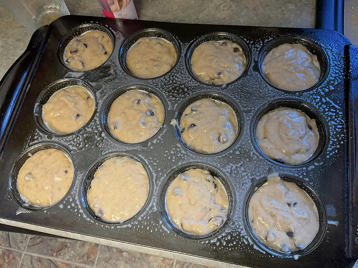 Muffins aux flocons d'avoine banane chocolat