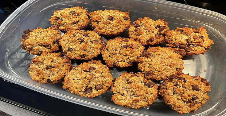 Muffins aux flocons d'avoine banane chocolat