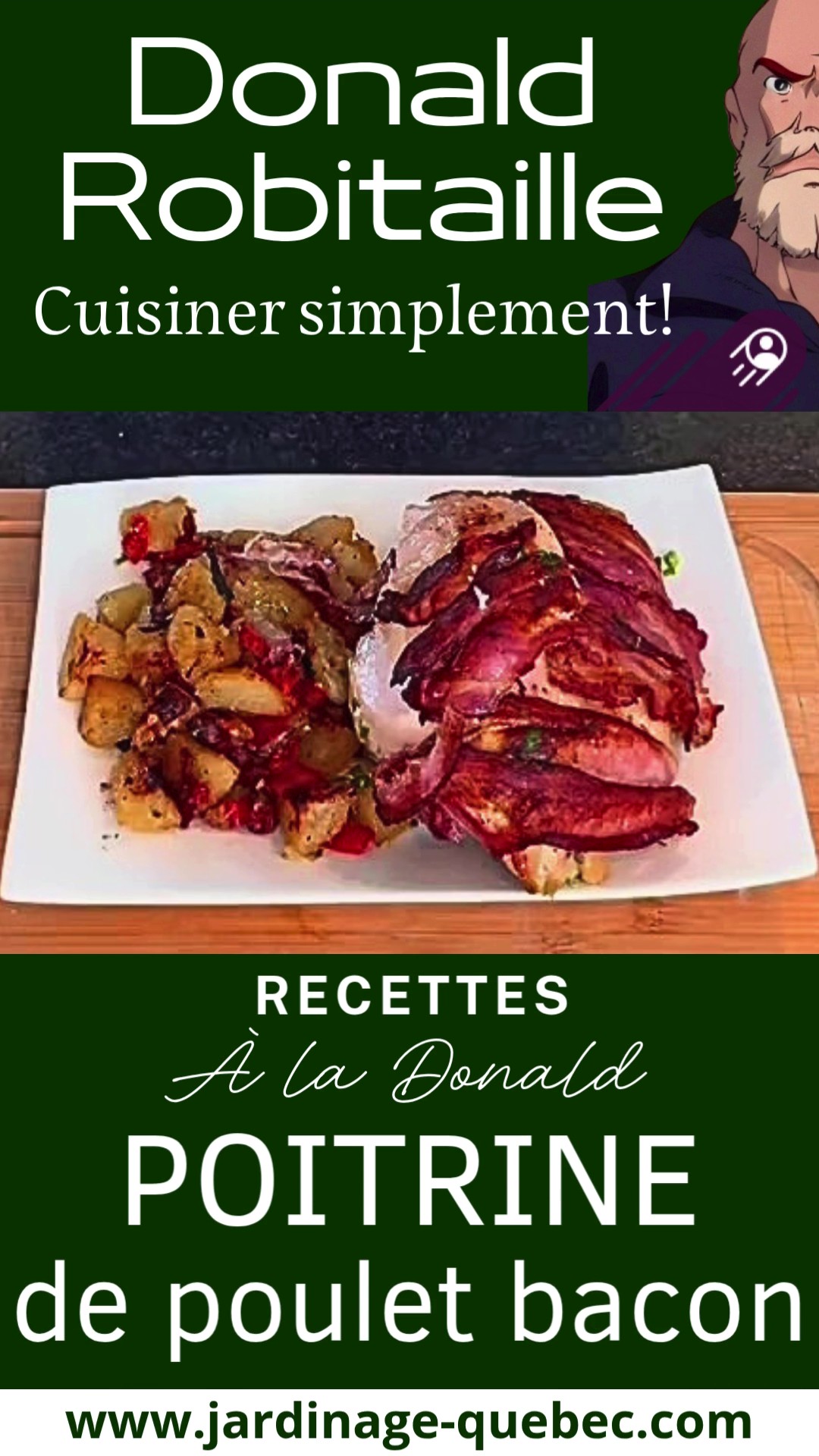 POITRINE DE POULET AU BACON ET POMMES DE TERRE AU FOUR