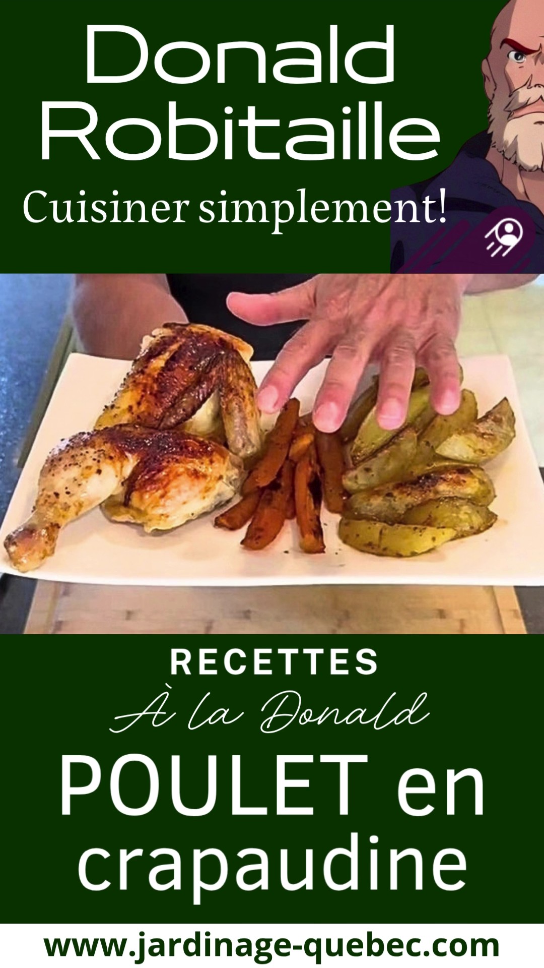 Poulet en crapaudine au four avec pommes de terre et carottes