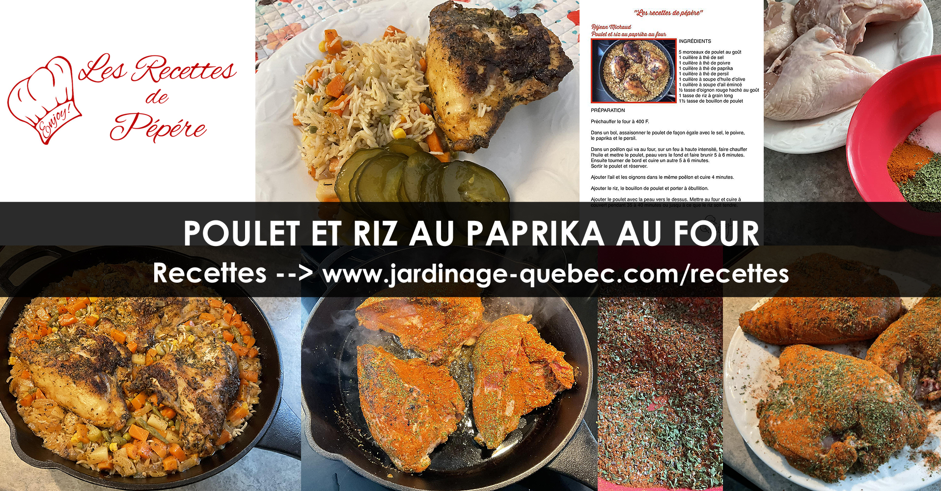 Poulet et Riz au Paprika au Four - Recettes de Pépére
