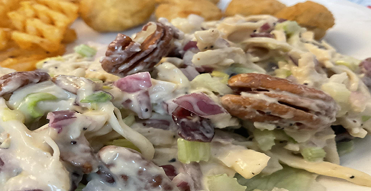 Recette de Salade canneberges pacanes et poulet