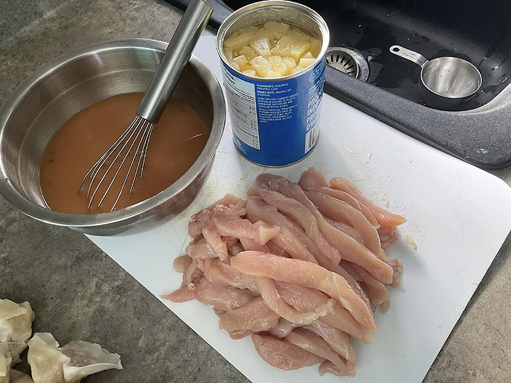 Recette de sauté de légumes et poulet aigre doux