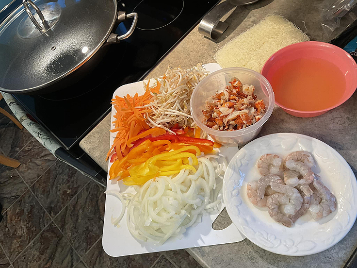 Recette de Stir Fry crevettes petoncles miel et ail