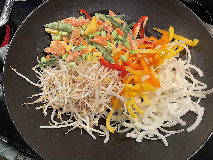 Stir Fry crevettes petoncles miel et ail