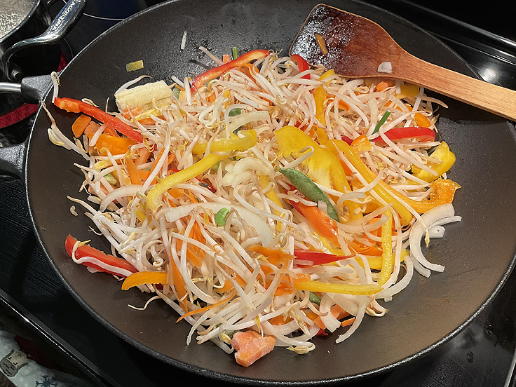 Stir Fry crevettes petoncles miel et ail