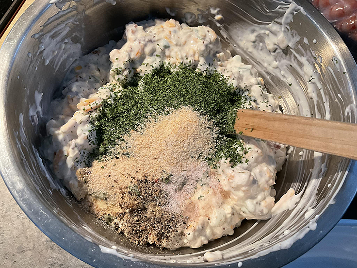 Trempette chaude au fromage er au bacon