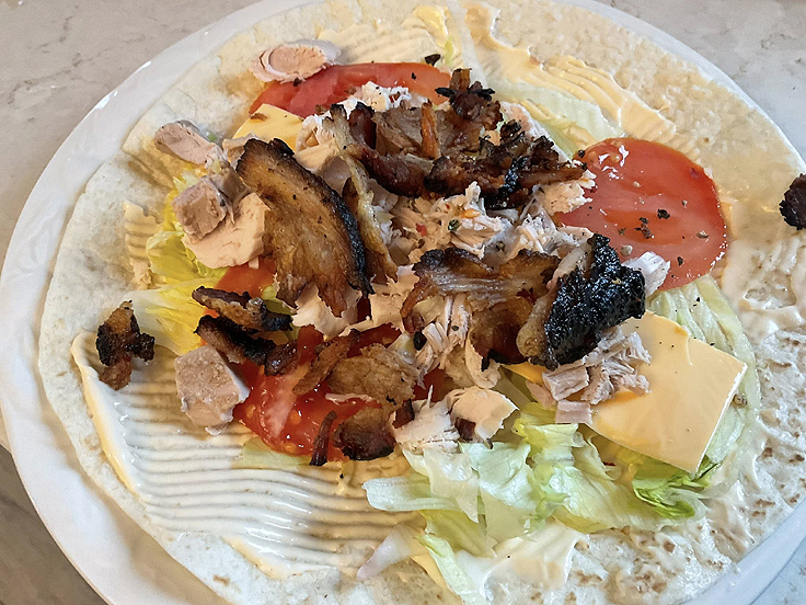 Wrap au poulet et bacon