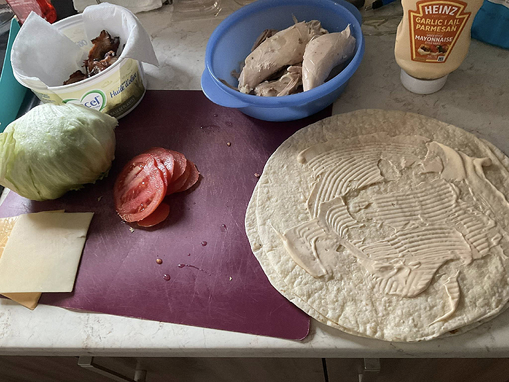 Wrap au poulet et bacon