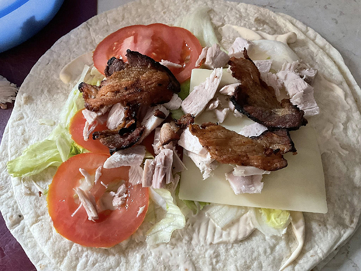 Wrap au poulet et bacon
