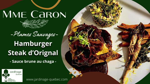Hamburger Steak d'Orignal Gratiné à la sauce brune de Chaga