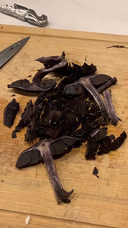 Préparation du Cortinaire violet pour la consommation